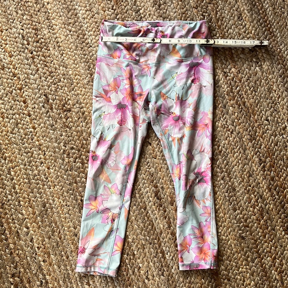 Floral athletic leggings by RBX, girls small.